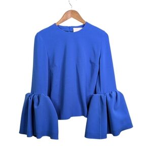 Roksanda Ilincic Truffaut Top 10 Blue Flared Bell Sleeve Avant Garde Designer